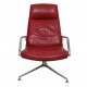 Jørgen Kastholm lounge chair in red leather with patina