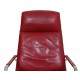 Jørgen Kastholm lounge chair in red leather with patina