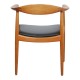 Hans Wegner the chair, Mahogany and black leather