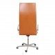Arne Jacobsen Tall Oxford office chair reupholstered in walnut aniline leather