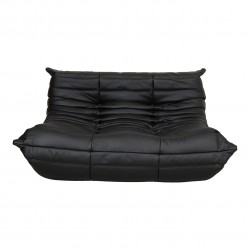 Michel Ducaroy Togo nypolstret 2 personers sofa i sort classic læder Michel Ducaroy Togo nypolstret 2 personers sofa i sort classic læder