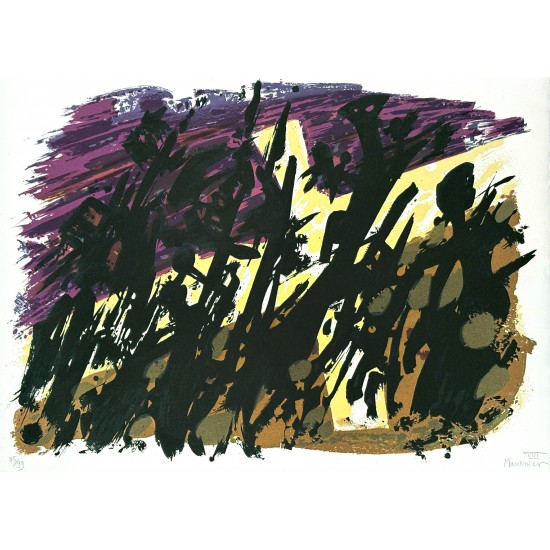 Alfred Manessier Lithography 56x76 cm. Composition Abstraite (1975)