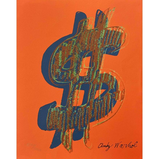 Andy Warhol  "Dollar"  litografi, 40x50 cm