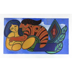 Henry Heerup 1907-1993. Litografi i farver.  Henry Heerup 1907-1993. Litografi i farver.