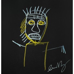 JEAN-MICHEL BASQUIAT, Oliekridt på karton
