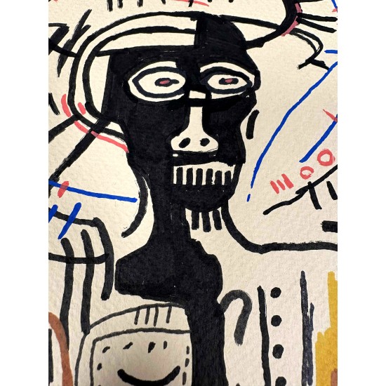 JEAN-MICHEL BASQUIAT, Tusch på karton