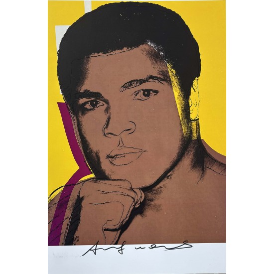 Andy Warhol “Muhammed Ali" Grafisk tryk med original signatur.