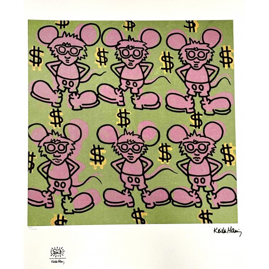 Keith Haring Litografi Andy Mouse 70x50cm