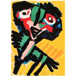 Karel Appel: Litografi Uden titel, signeret Appel, cd Karel Appel: Litografi Uden titel, signeret Appel, cd