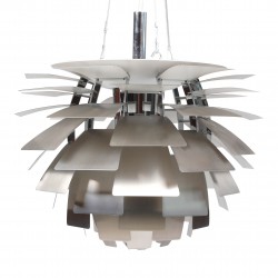 Poul Henningsen: 'Koglen', Ø: 48 cm med overskærm i børstet stål