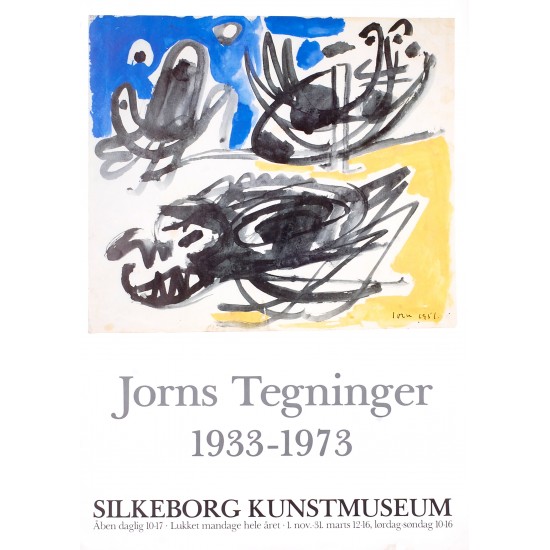Jorns Tegninger 1933-1973 plakat fra Silkeborg Kunstmuseum