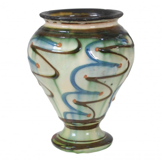 Herman Kähler vase with swirl design H: 17