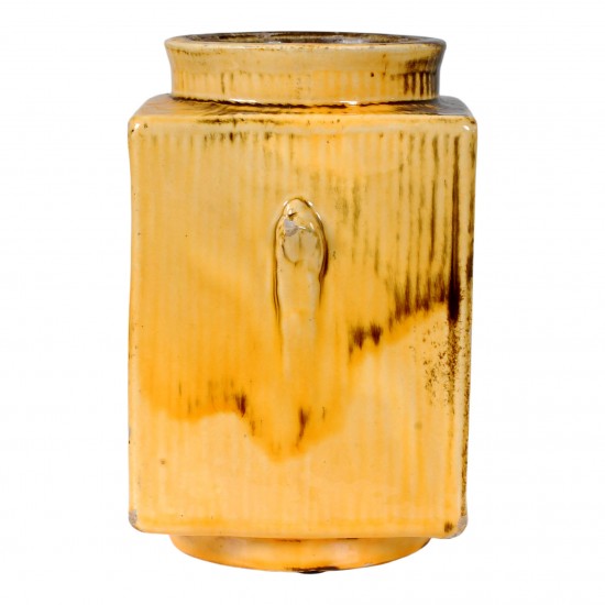 Herman Kähler vase light yellow H: 17,5