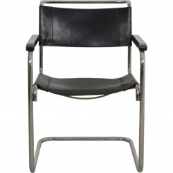 Mart Stam S34 armchair in black leather