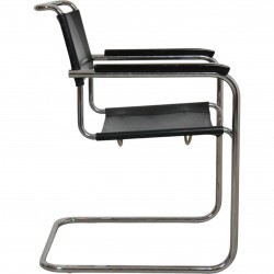Mart Stam S34 armchair in black leather