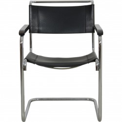 Mart Stam S34 armchair in black leather