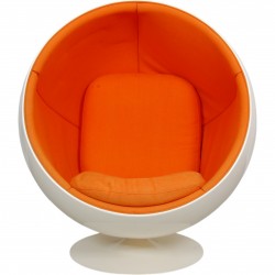 Eero Aarino ball chair in orange fabric