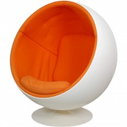Eero Aarino ball chair in orange fabric