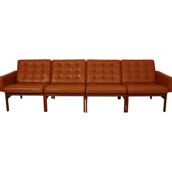 Ole Gjerløv-Knudsen 4-personers modulin sofa i cognac læder