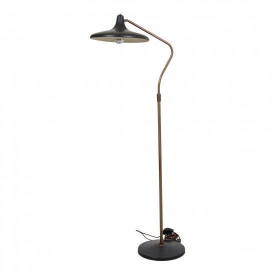 Dansk design Standerlampe med sort skærm og fod H139cm