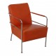 Gunilla Allard Cinema Chair with patinated cognac leather and chrome frame