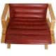 Hvidt og Mølgaard Ax lænestol i rødt læder