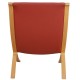 Hvidt og Mølgaard Ax lænestol i rødt læder