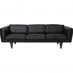 Illum Wikkelsø 3 pers. V.11 sofa nybetrukket i sort læder