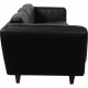 Illum Wikkelsø 3.seater V.11 sofa new reupholstered in black leather