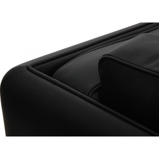 Illum Wikkelsø 3.seater V.11 sofa new reupholstered in black leather