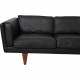 Illum Wikkelsø 3.seater V.11 sofa new reupholstered in black leather