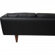 Illum Wikkelsø 3.seater V.11 sofa new reupholstered in black leather