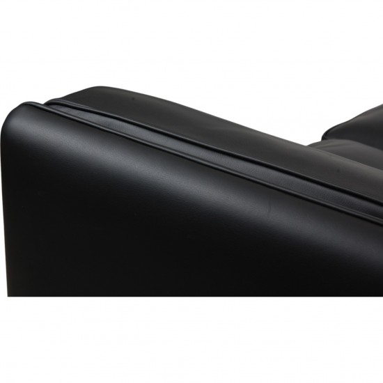 Illum Wikkelsø 3.seater V.11 sofa new reupholstered in black leather