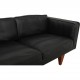 Illum Wikkelsø 3.seater V.11 sofa new reupholstered in black leather