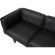Illum Wikkelsø 3.seater V.11 sofa new reupholstered in black leather