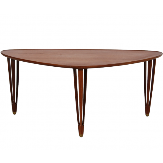 Triangular coffee table of teak