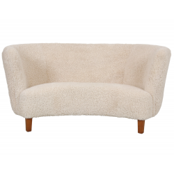 Næstved Møbelfabrik 2.pers sofa nybetrukket i lammeskind