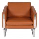 Hans J Wegner CH-101 armchair newly upholstered with walnut aniline leather