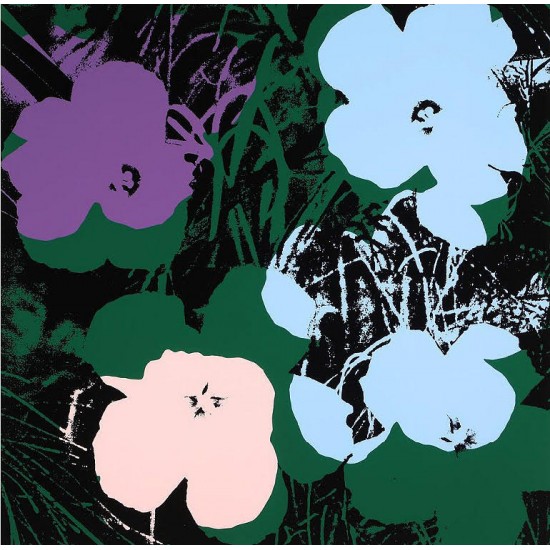 Andy Warhol, “Flowers” serigrafi i farver, 91×91, certifikat medfølger