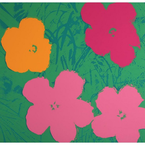 Andy Warhol, “Flowers” serigrafi i farver, 91×91, certifikat medfølger
