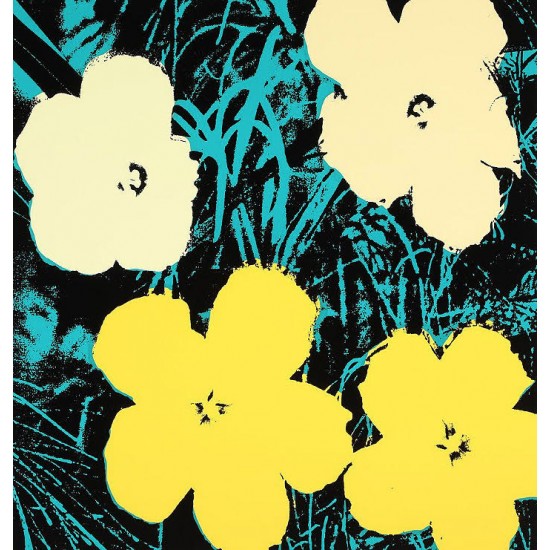 Andy Warhol, “Flowers” serigrafi i farver, 91×91, certifikat medfølger