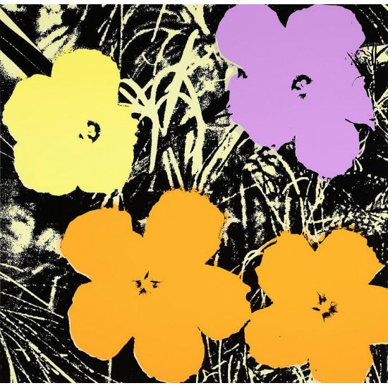 Andy Warhol, “Flowers” serigrafi i farver, 91×91, certifikat medfølger