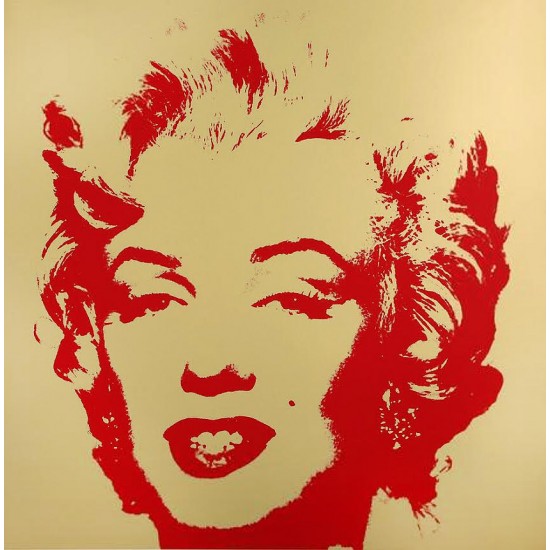 Andy Warhol, “Golden Marilyn” serigrafi i farver, 91×91, certifikat medfølger