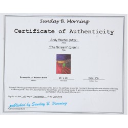 Andy Warhol "The Scream" by Edvard Munch in green 89x63,5 cm