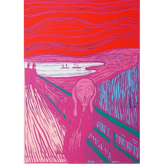 Andy Warhol "The Scream" by Edvard Munch in pink 89x63,5 cm