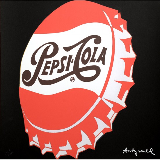 Andy Warhol "Pepsi-Cola" rød litografi, 60x60, tryksigneret