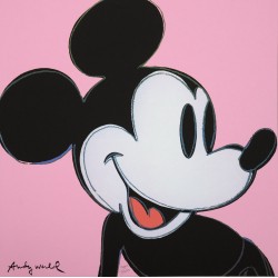 Andy Warhol "Mickey Mouse" pink lithograph, 60x60, print signed