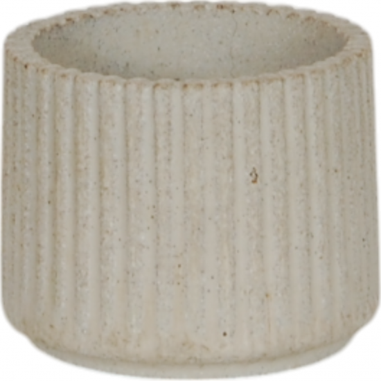 Arne Bang Stentøj beige vase med riflet design H: 5,5 