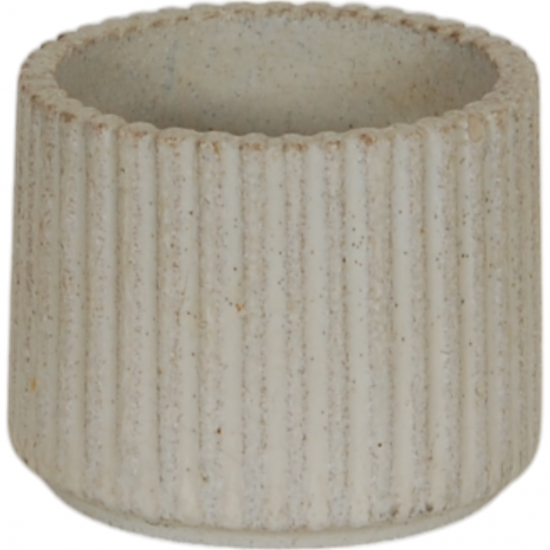 Arne Bang Stentøj beige vase med riflet design H: 5,5 