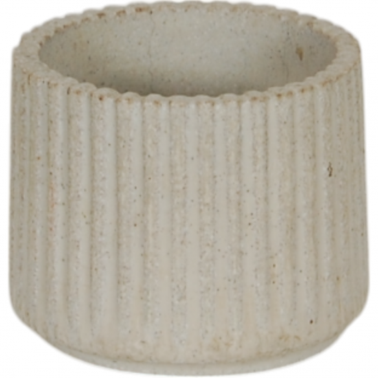Arne Bang Stentøj beige vase med riflet design H: 5,5 